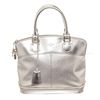 Image 1 : Louis Vuitton Silver Leather Suhali Lockit PM Tote Bag