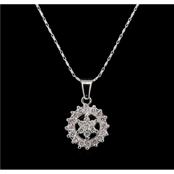 14KT White Gold 0.71 ctw Diamond Pendant With Chain