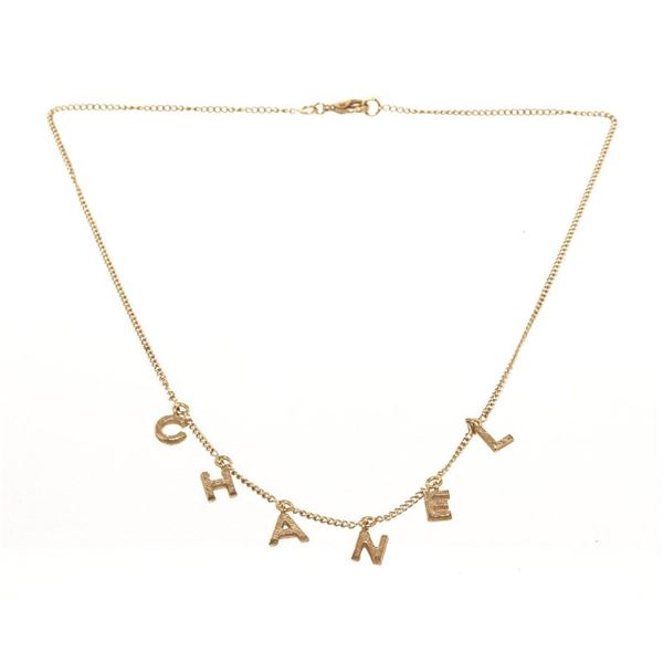 Chanel Gold Logo Necklace