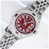 Image 2 : Rolex Ladies Stainless Steel 26MM Red Diamond Lugs 26MM Datejust Wristwatch With