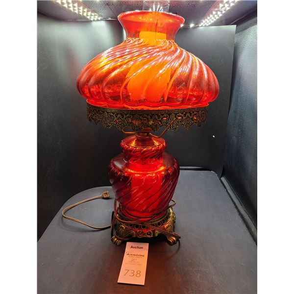 80 plus year old  Red Glass Lamp Cat A