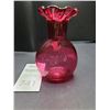 Image 1 : Cranberry Glass Vase Cat A