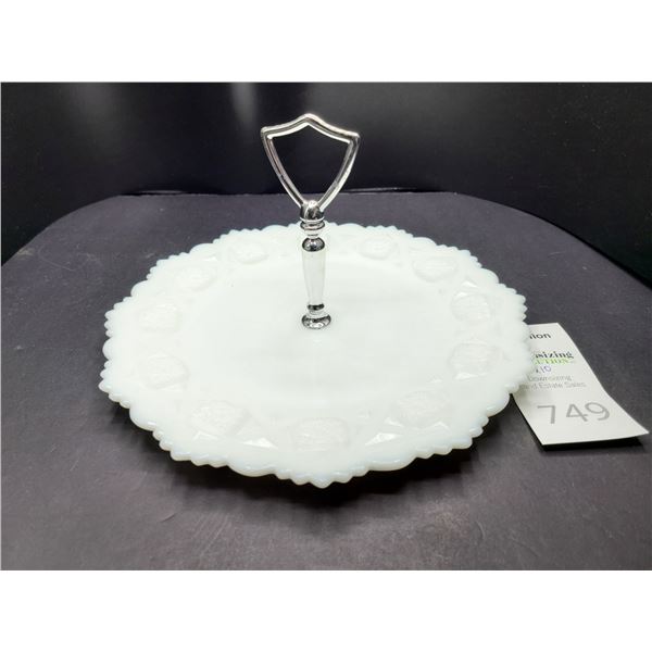 Fenton Cake Plate with Handle Cat a