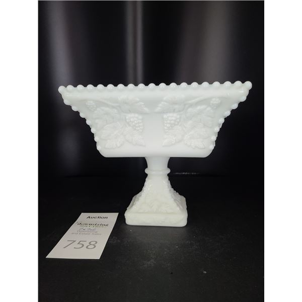 Milkglass Footed Dish Cat A