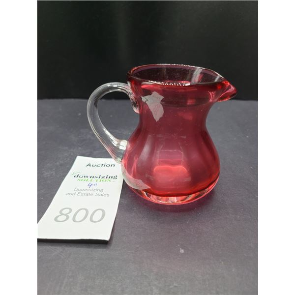 4" Cranberry Glass Jug Cat A
