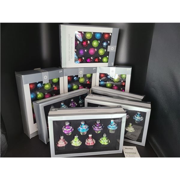 Boxes of Glass Tree Ornaments Cat A