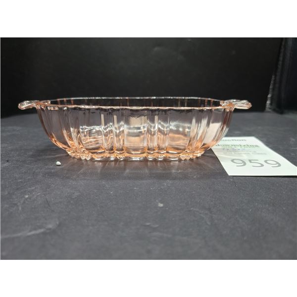 Cranberry glass dish Cat B