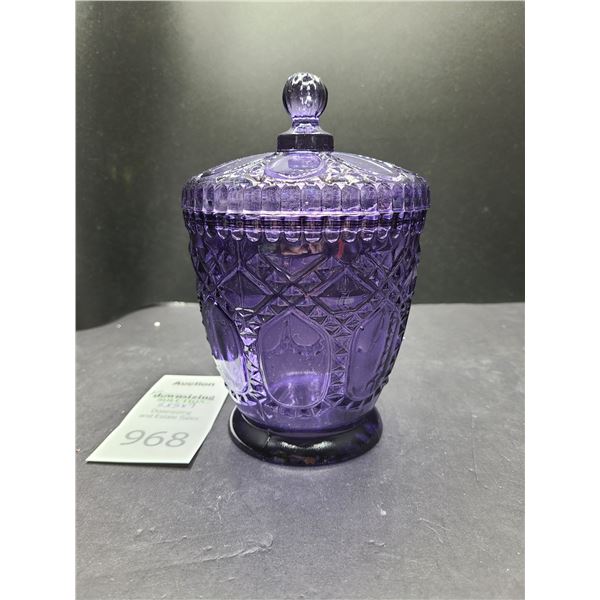 Purple Cut Glass Cannister Cat B