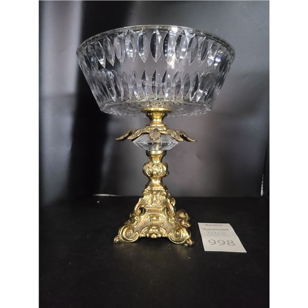 Crystal Bowl on Brass Foot Cat B