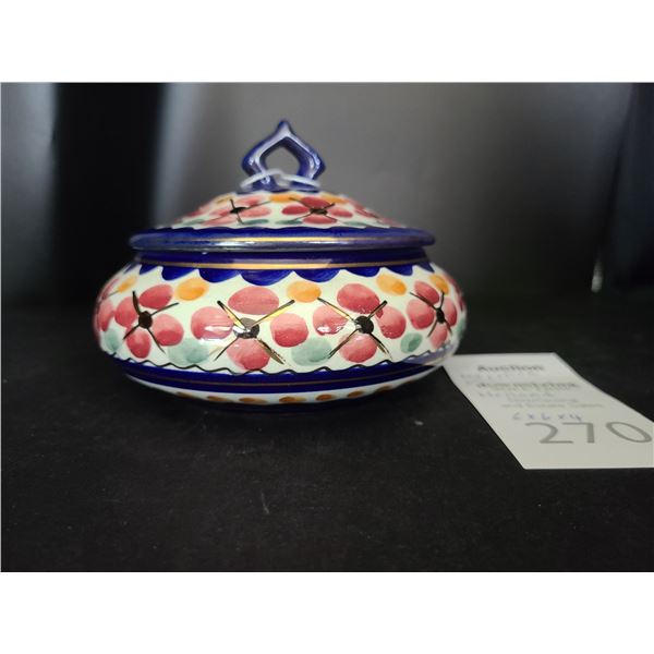 Majolica Lidded Container Cat B