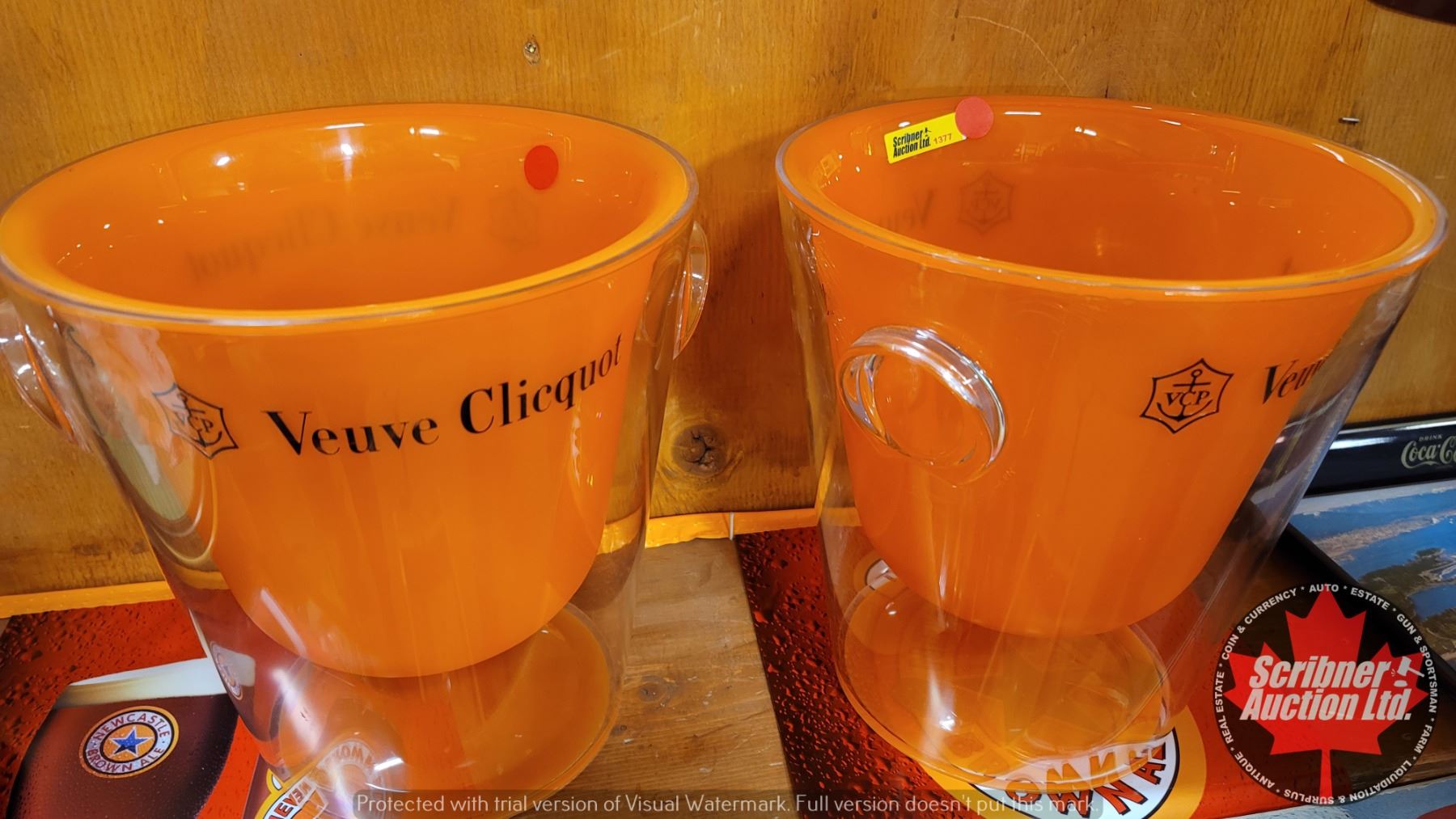 Vintage Veuve Clicquot Champagne Bucket, Acrylic Ice Bucket, Seau a Vintage Veuve Clicquot Champagne Bucket, Acrylic Ice Bucket, Seau a