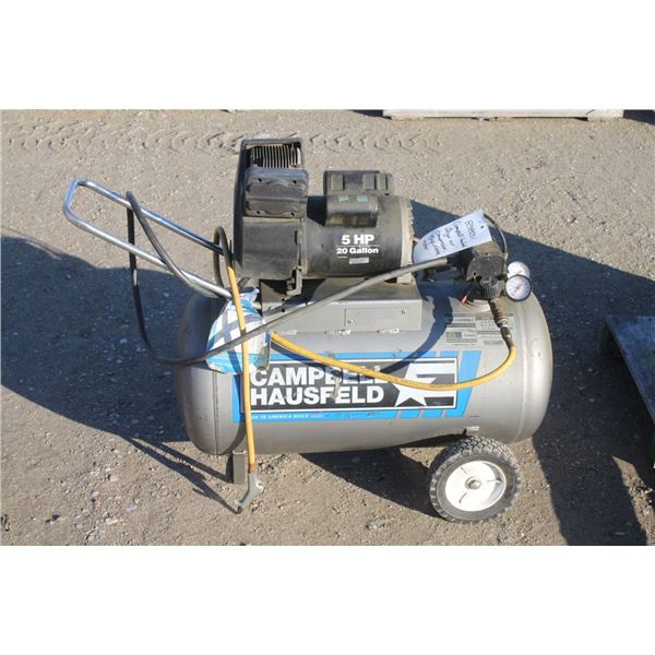 Campbell Haufield 5hp, 20 gallon air compressor, electric motor, works well
