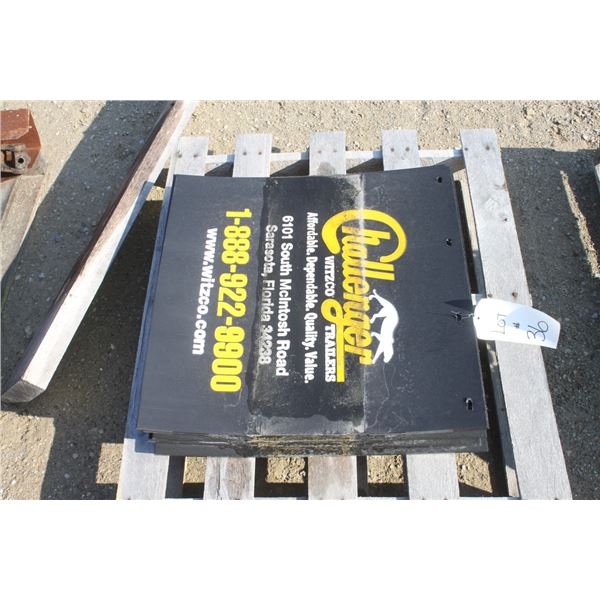 A selection of new truck/trailer mud flaps
