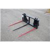Image 1 : New and Unused three prong bale spear, skid steer mount