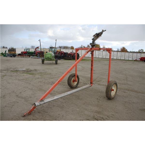Delhi Foundry irrigation water gun on transport, Wade Rain coupler, from retiring tobbacco farmer