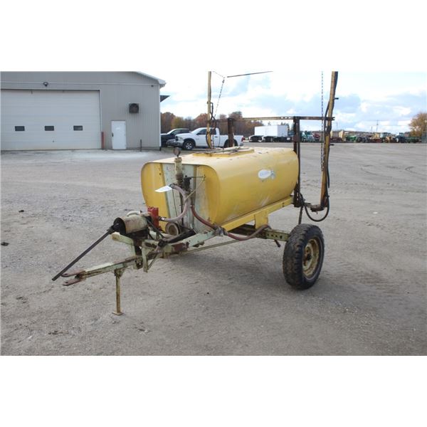 Calsa single axle trailer sprayer, 19' boom, from retiring tobbacco farmer