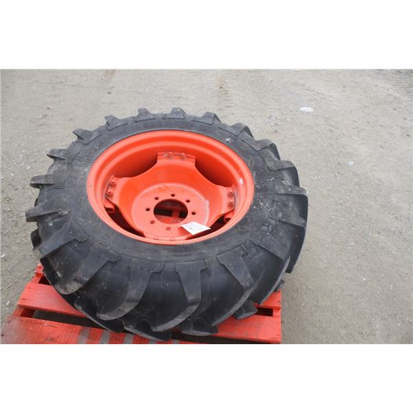 Michelin Agri Bib 12.4x24, New tire and rim to fit Kubota tractor