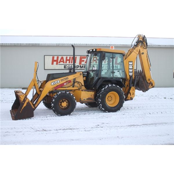JD 410E 4wd backhoe, powershift, ride control, extendahoe, 3640 hours, Local Municipal Unit