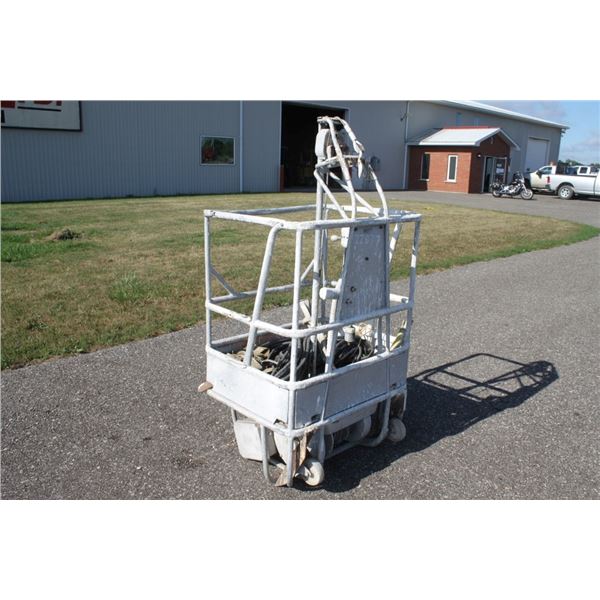 exterior painters basket, 110 volt 20 amp electric winch, safety harness extension cord, Local Munic