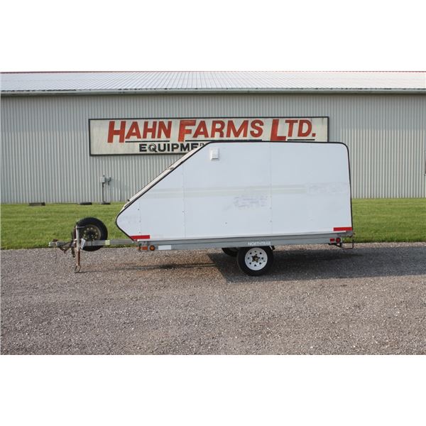 Northtrail 10'x8' enclosed snowmobile trailer, white, single, 2007 model, Local Municipal Unit