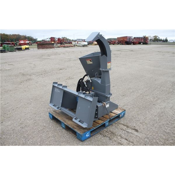 New and Unused 4" wood chipper, hydraulic drive, skidsteer mount