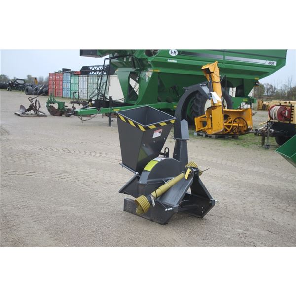 New and Unused 4" wood chipper, 3pth, grey