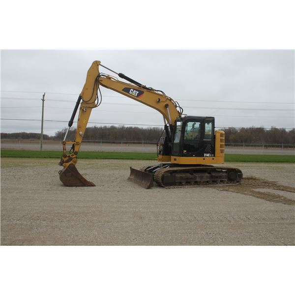 Caterpillar 314E L CR excavator, cab, air, front dozer blade, auxilary hydraulics, hydraulic coupler