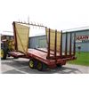 Image 6 : New Holland Stackliner 1038 automatic bale wagon, tier turner, 105 bales. Used on Hahn Family farm