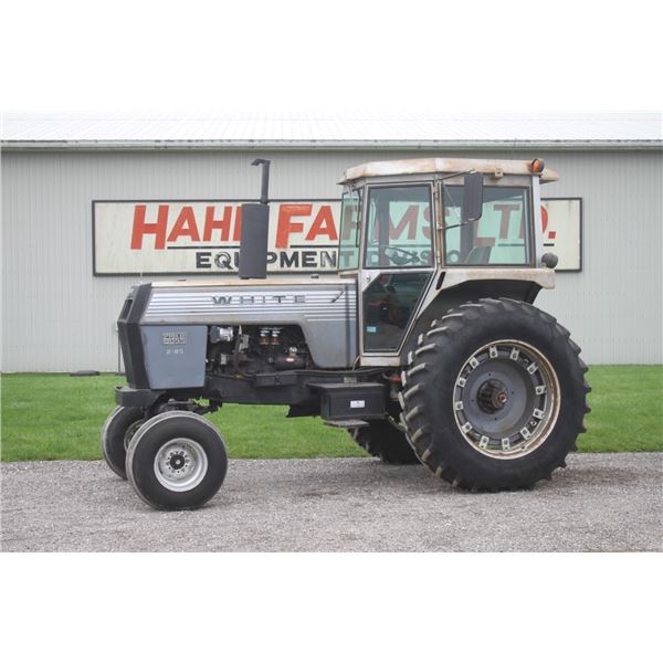 White 2-85 2wd tractor, cab, 18.4x38, 2 remotes, 4583 hours. Air condition to retrofitted to R134A.