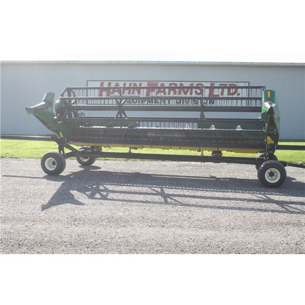 JD 918 18' flex head, level land, New poly bottom, JD 3" knives, local trade, reconditioned
