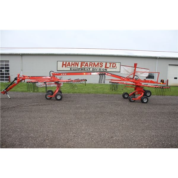 Kuhn GA9032 Masterdrive hydraulic swing twin rotary rakes, walking tandems, very nice