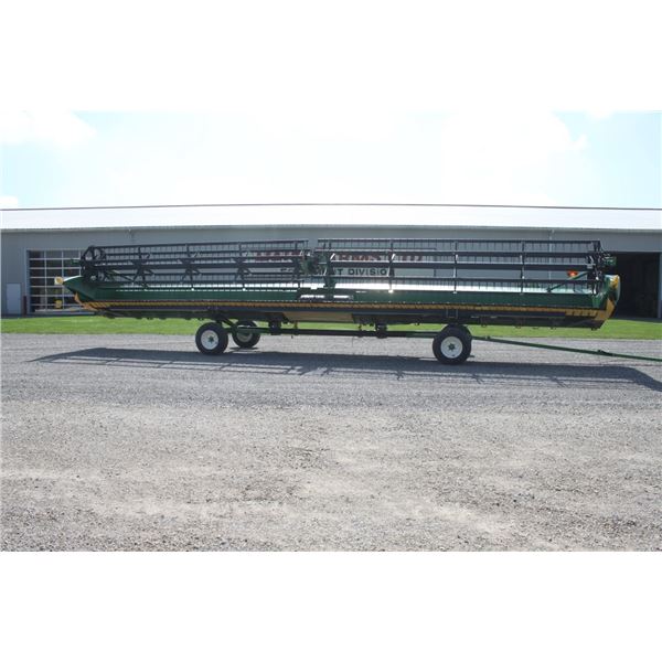 JD 640FD 40' flex draper head, poly bottom, dual knife drive, single point hook up