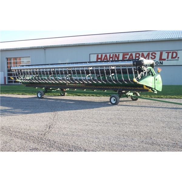JD 630F 30' flex head, AWS air reel with cab mounted AWS blower and control, low dam, poly bottom, l