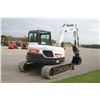 Image 6 : Bobcat E85 excavator, cab, air, hydraulic thumb, long stick, coupler, dozer blade, 2700 hours, one o