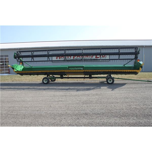 JD 635FD 35' flex draper, double drive, New fine cut knife, updated belts, good condition, 2013 Mode