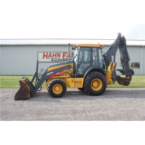JD 410K 4wd backhoe, cab, air, extendahoe, front hydraulic coulper, rear auxilary hydraulics, hydrau