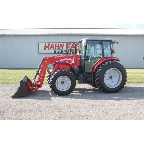MF 4610M 4wd tractor, cab, air, 2 remotes, 12x12 shuttle, 16.9x34, 936X self leveling loader, 212 ho