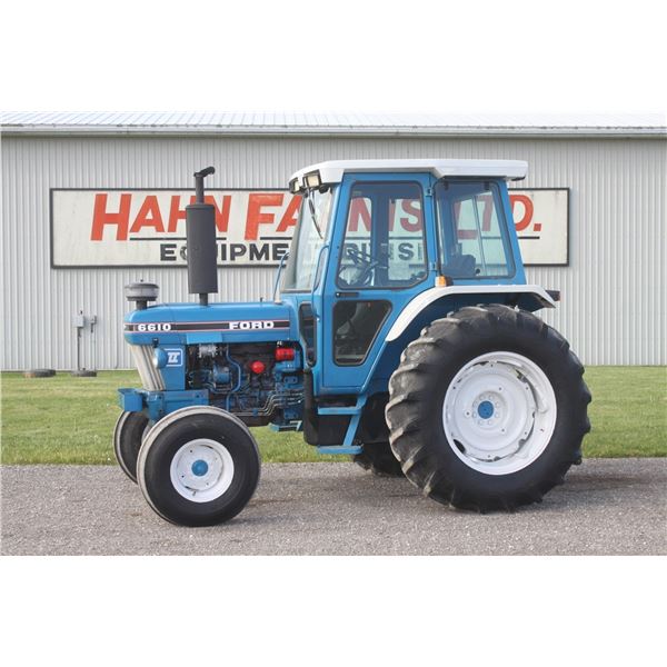 Ford 6610 II 2wd tractor, cab, air, dual power, 18.4x34, 2 remotes, 4948 hours