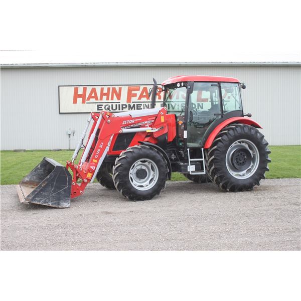 Zetor Proxima 120 4wd tractor, cab, air, 3 remotes, 460/85R34, reverser, TL 120 SLX self leveling lo