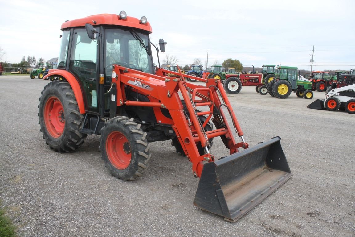 Kioti DK55 4wd compact tractor, cab, air, KL551 loader, 1,600 hours, very nice