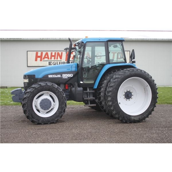 New Holland 8560 4wd tractor, cab, air, range command, 4 remotes, 14.9R42 axle duals, converted R134