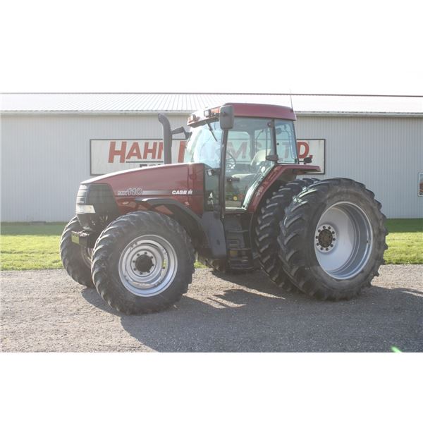 CIH MX 110 4wd tractor, cab, air, powershift, 3 remotes, quick hitch, front fenders, 14.9R46 with 18