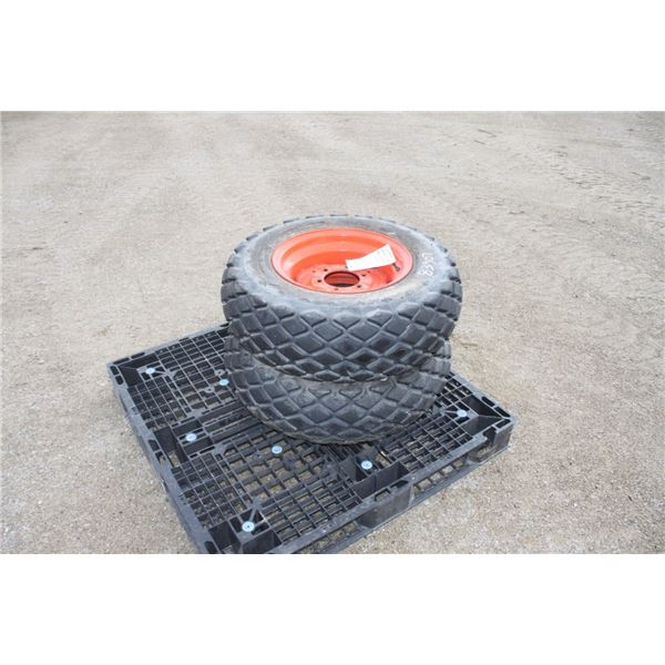 Kubota Set of 2- 9.5x16 tires and rims to fit Kuboat compact