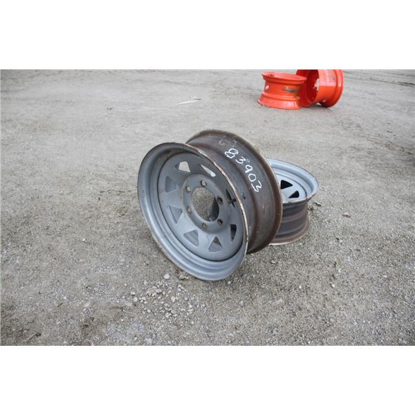 Set of 2- 15" landscape trailer rims