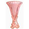 Image 1 : Pink Art Deco Glass Flared Ridged Rocket Vase #2356154