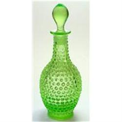 Green Depression Glass Hobnail Perfume Bottle #2356181