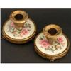 Image 1 : Petit Point Embroidered Brass Candlesticks #2356186