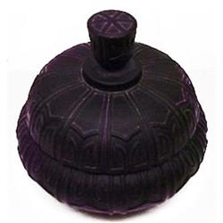 FOREIGN PANEL Black Amethyst Satin Glass Jar #2356193