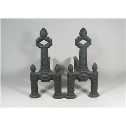 Pair of Cast Iron Andirons, 1800's #2356241