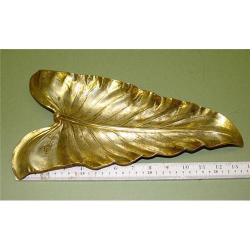 Bronze Calla Lily Leaf Sculpture Vase Bowl 2371864